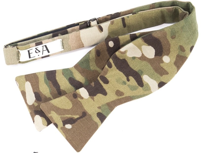 US made fabric " Fliege " Camouflage bow tie   MultiCam camouflage 